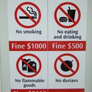 Durianul interzis in locuri publice